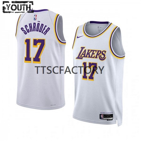 Maillot Basket Los Angeles Lakers Dennis Schroder 17 Nike 2022-23 Association Edition Blanc Swingman - Enfant